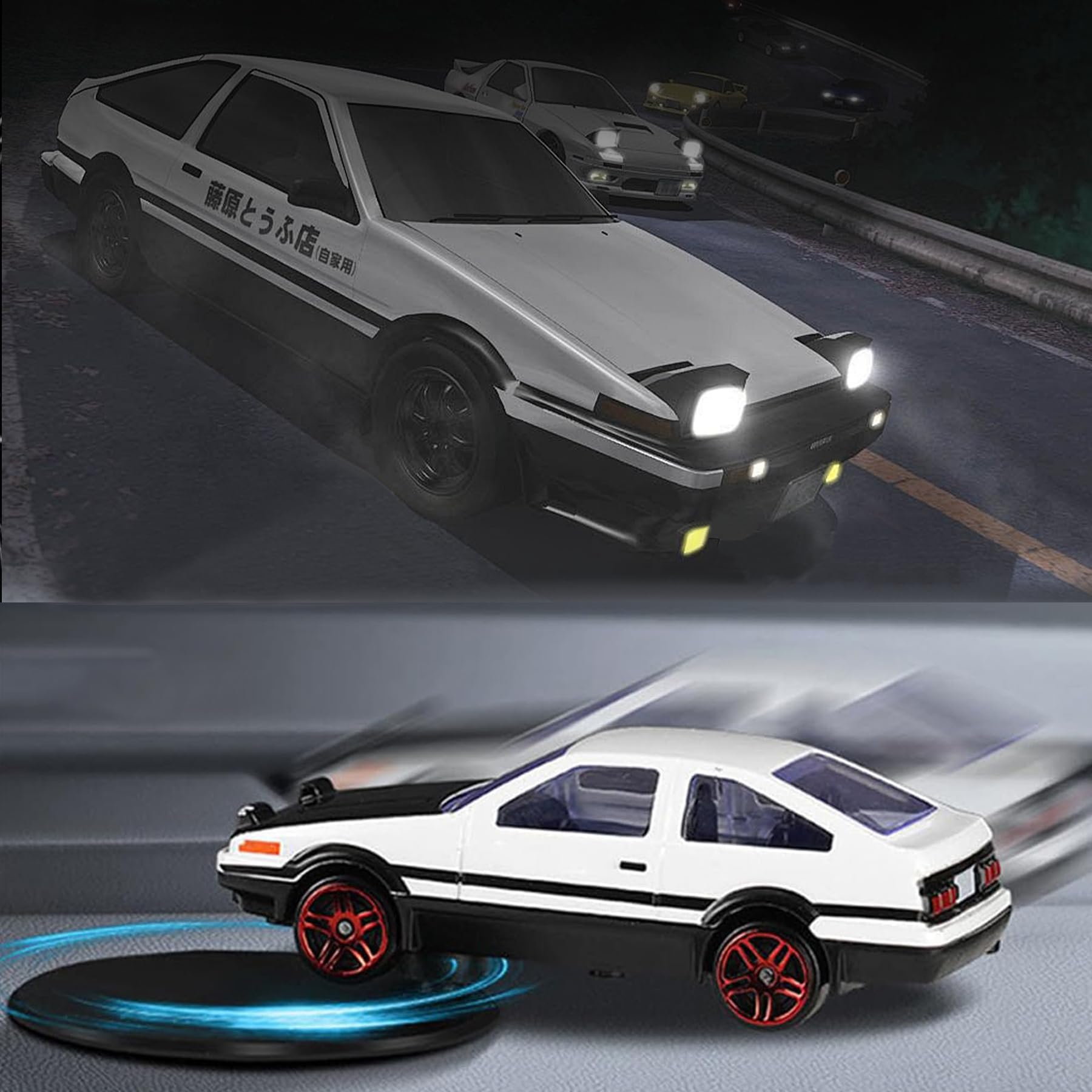 JNZIBQ Car Dashboard Drift Spin Ornament, Alloy Rotating AE86 Auto
